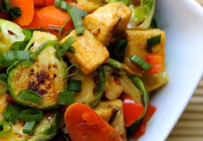 Brussels Sprouts and Tempeh Stir-Fry