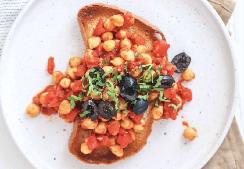 Greek Chickpeas on Toast