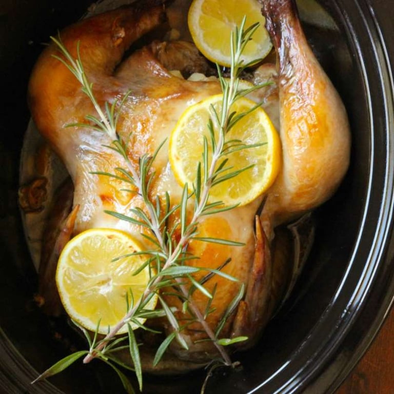 Slow Cooker Chicken with Lemon and Garlic