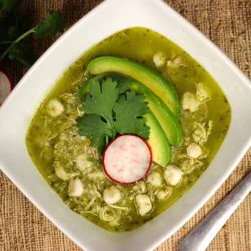 Green Chicken Posole Soup