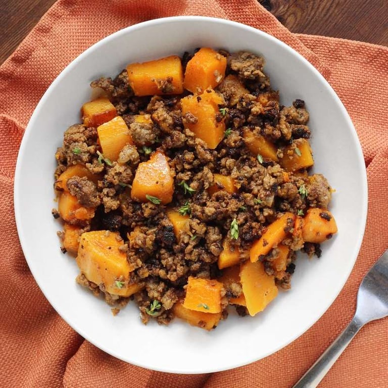 Spicy Ground Beef and Butternut Squash