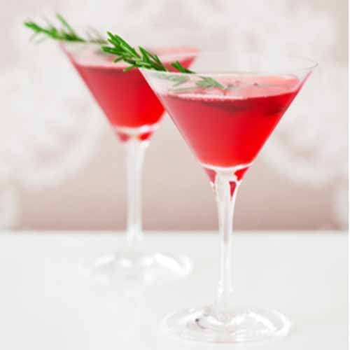 Rosemary Infused Sparkling Cranberry Cocktail