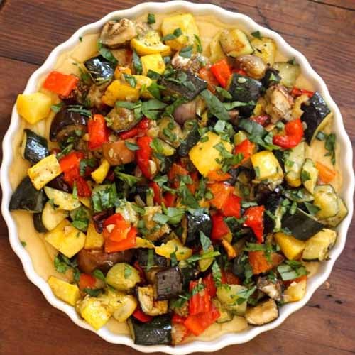 Slow Cooker Polenta and Roasted Summer Veggies