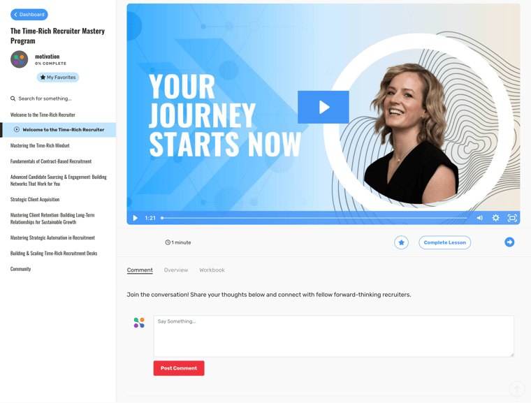 Time-Rich Recruiter course player