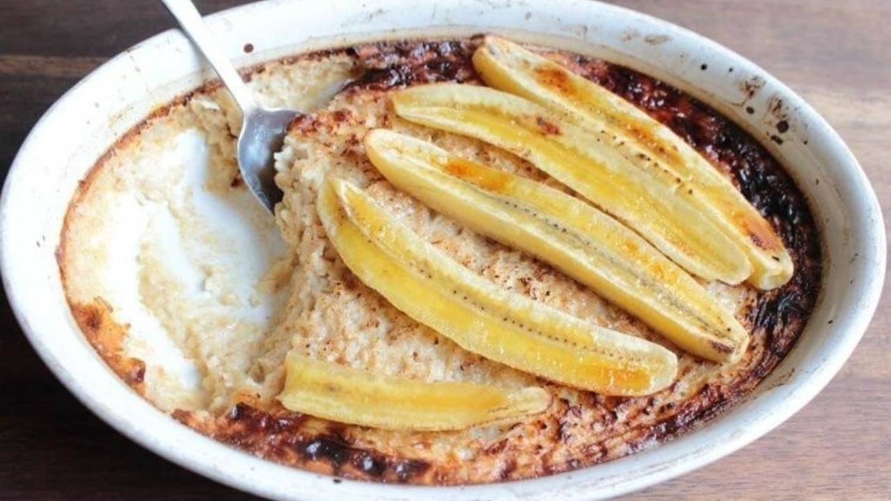Запеченная каша с бананами