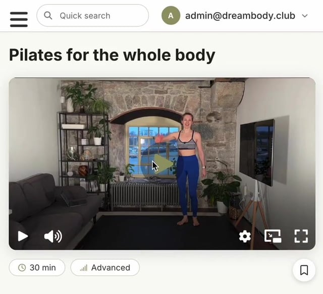Pilates exercise demonstration inside DreamBodyClub