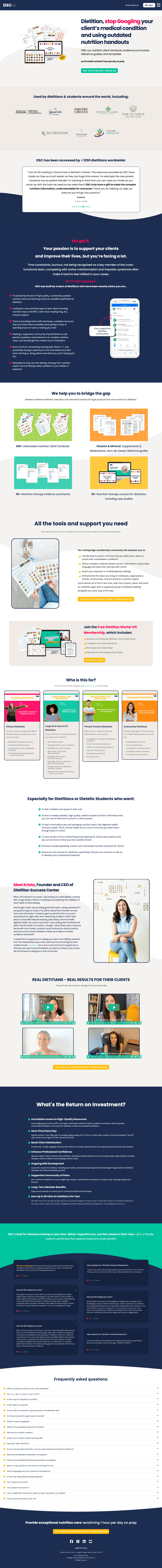 Dietitian Success Center project preview