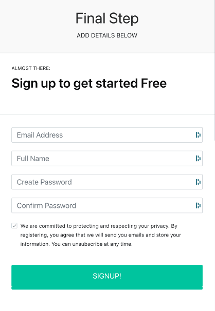 Dietitian Success Center checkout final step