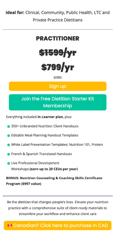 Practitioner membership plan