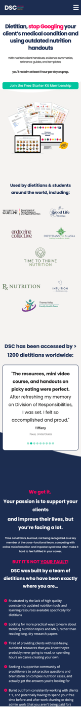 Dietitian Success Center mobile