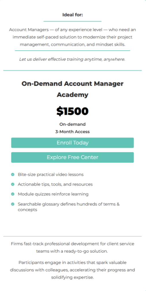 Intro to the Employee Benefits Business pricing card, $500