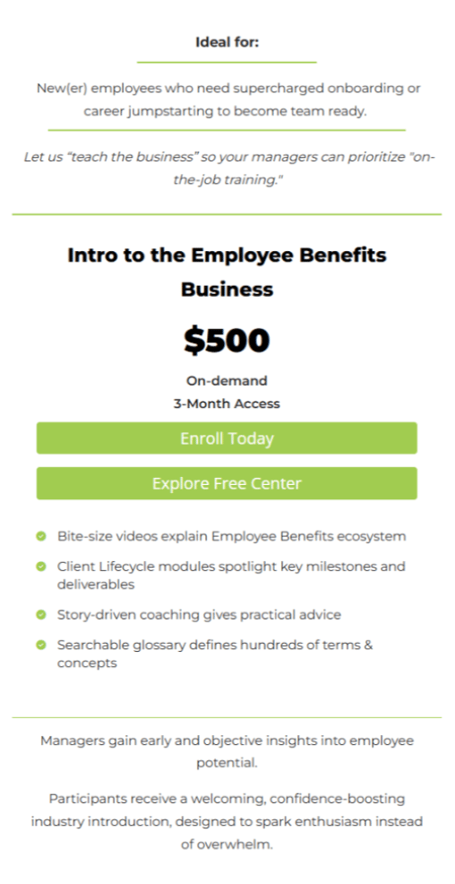On-Demand Account Manager Academy pricing card, $1500
