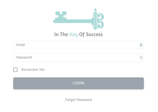 In The Key of Success member login screen