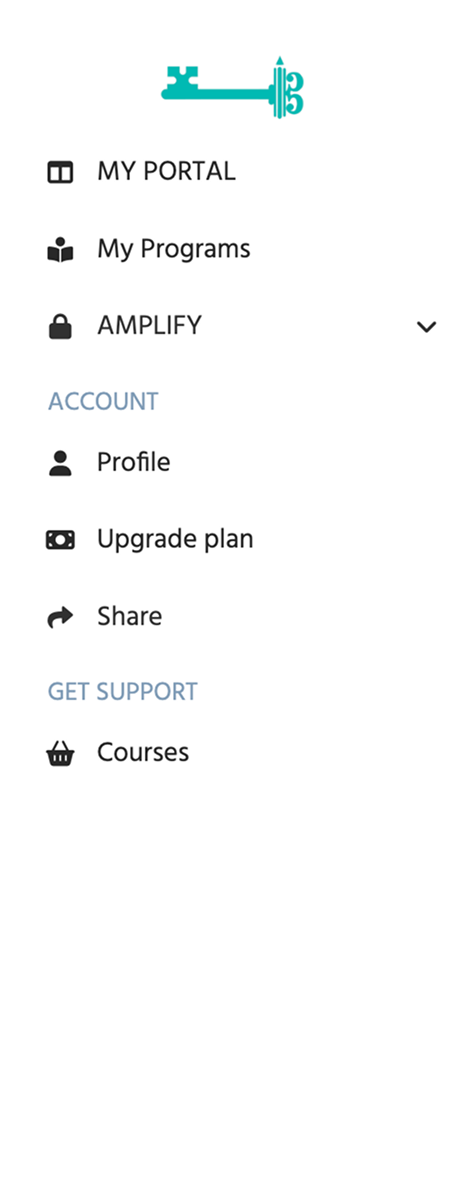 Member portal navigation sidebar