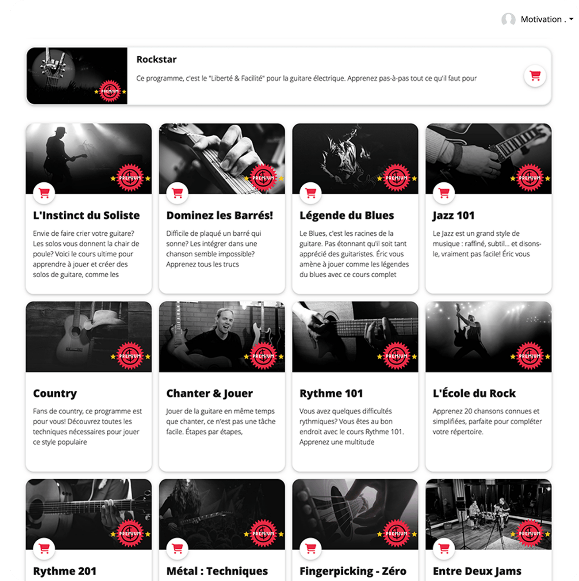 JeJoueDeLaGuitare custom course and product library