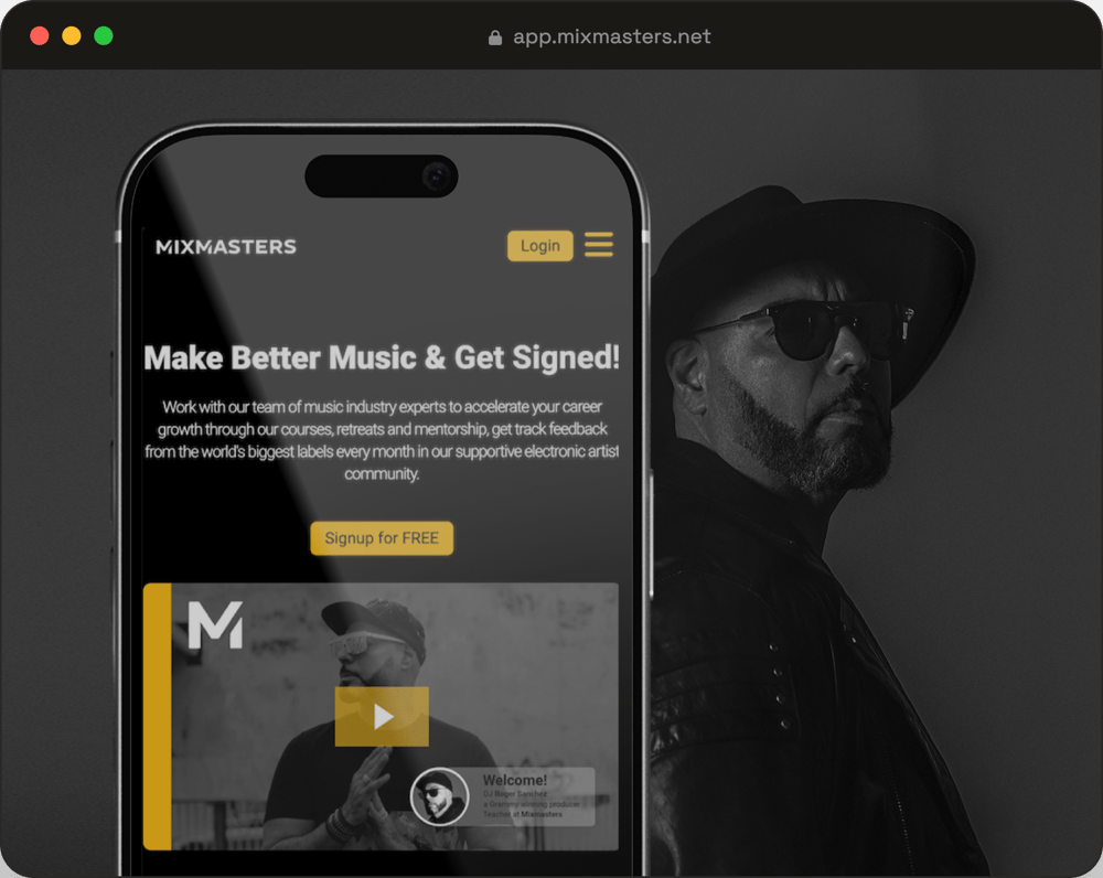 Mixmasters portal displayed on desktop and mobile devices