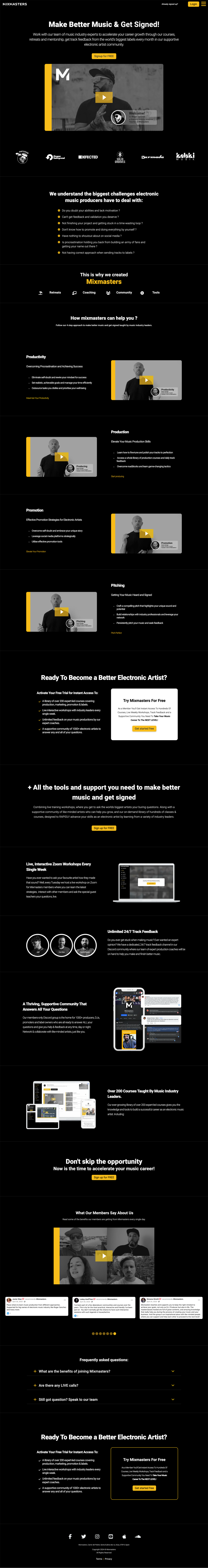 Complete Mixmasters desktop sales page