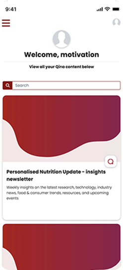 Qina member dashboard on mobile