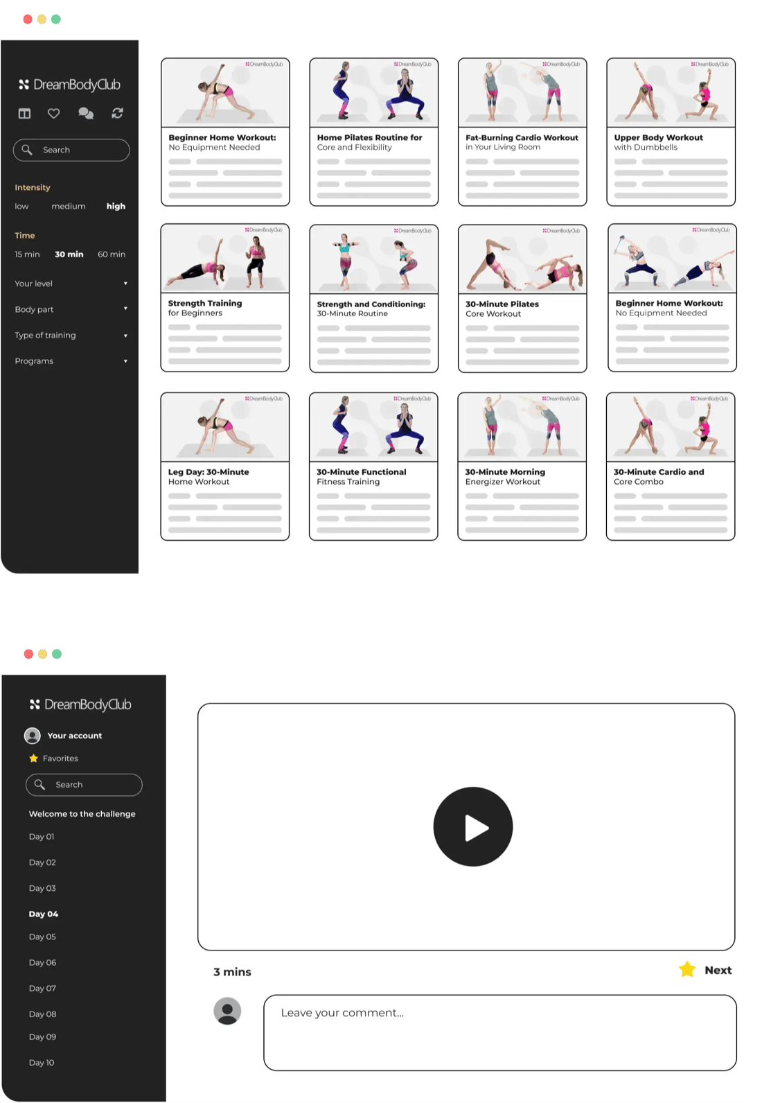 Custom responsive template design across desktop and mobile