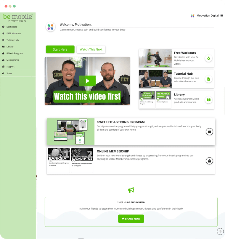 Connected digital platform interface across desktop and mobile