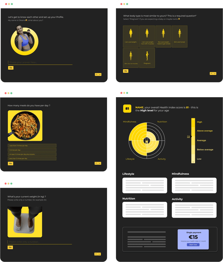 Personalised quiz and recommendation journey