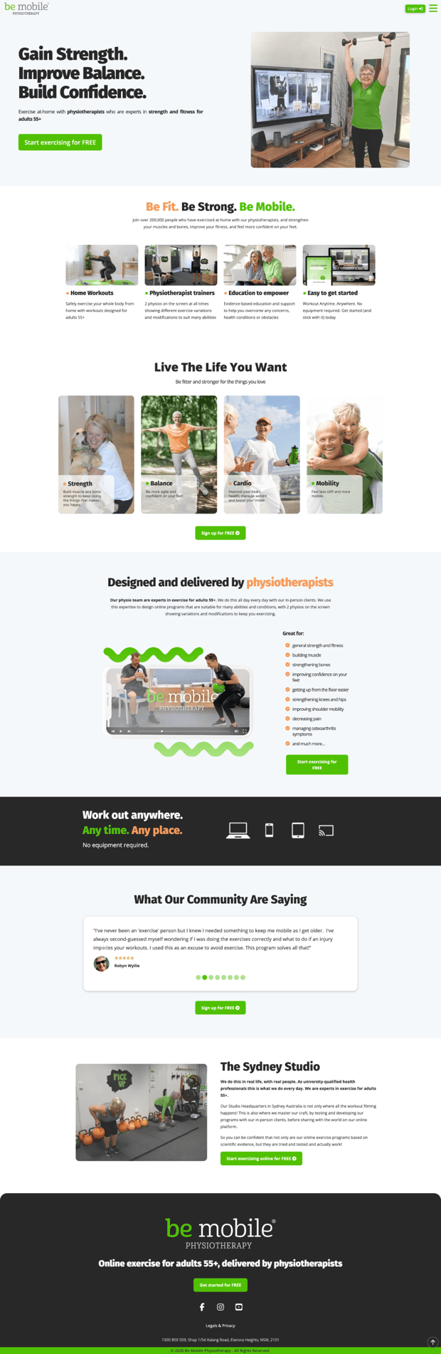 Be Mobile Physiotherapy platform