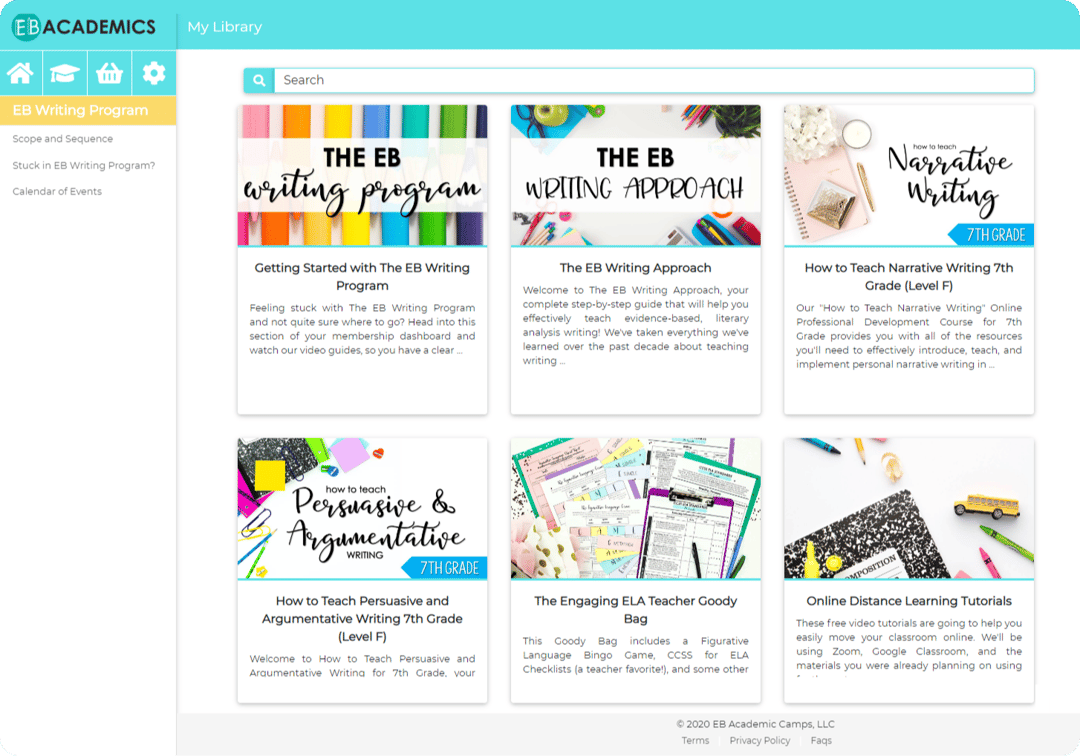 EBAcademics dashboard