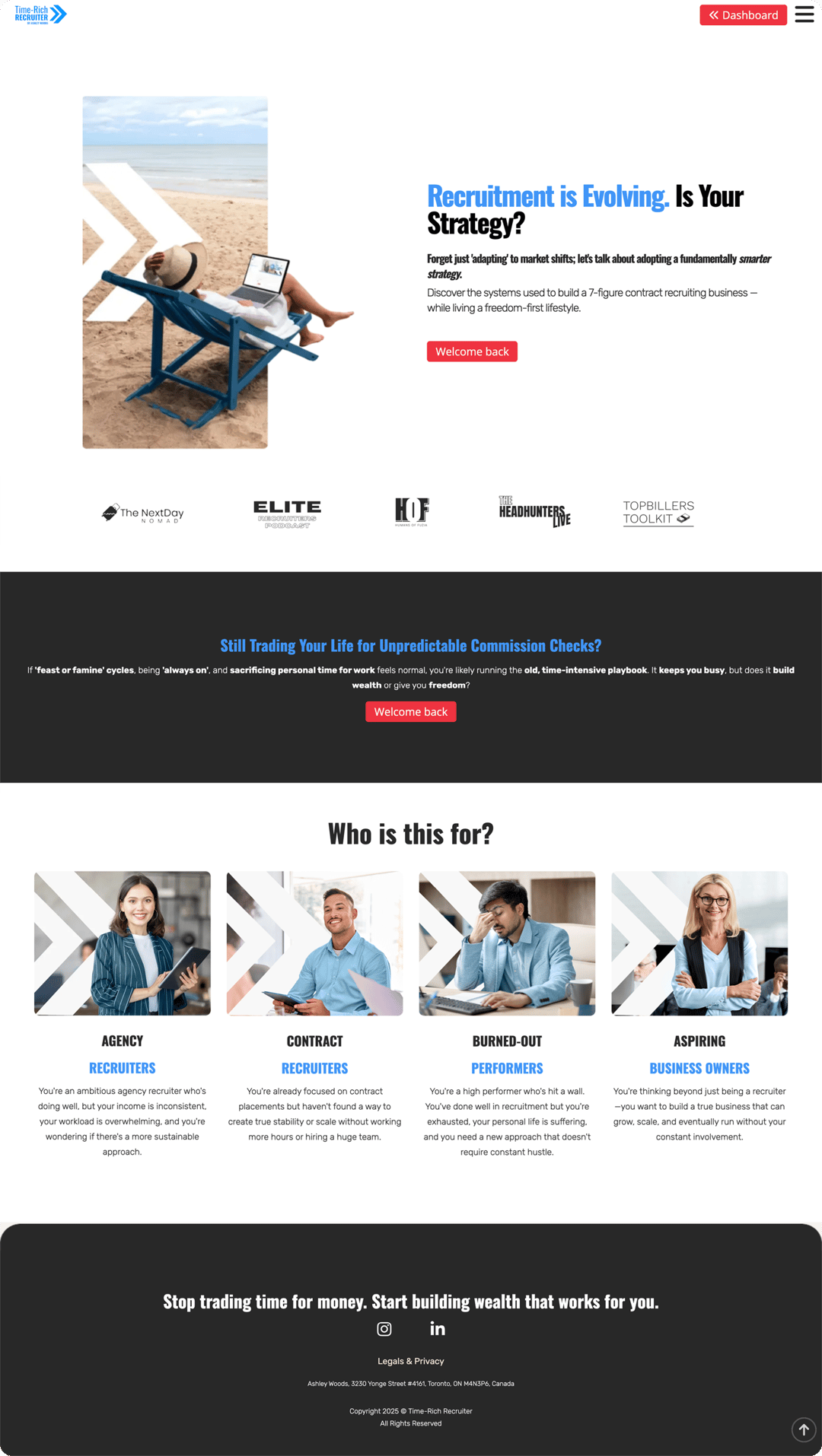 Time Rich Recruiter website