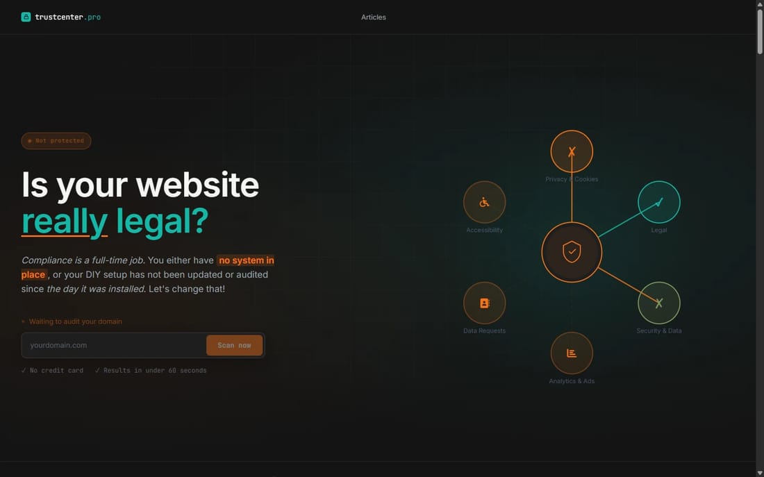 Trust Center — an example of the product interface