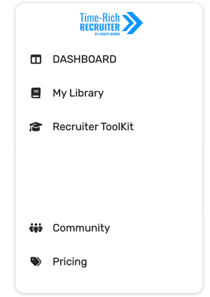 Time-Rich Recruiter member navigation
