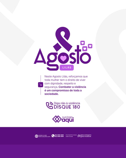 Social Media Campanha Agosto Lilás