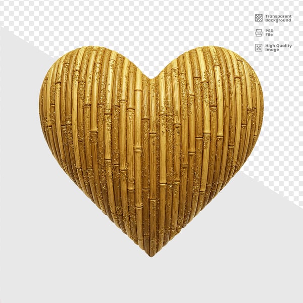 ELELEMENTO 3D DOURADO CORAÇÃO 9