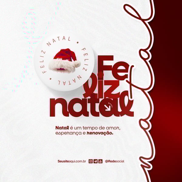 FELIZ NATAL 25 DE DEZEMBRO SOCIAL MEDIA PSD EDITÁVEL