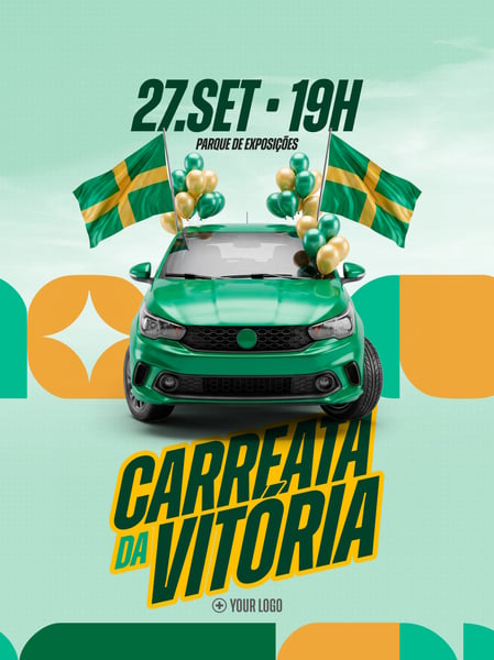 CARREATA DA VITÓRIA POLÍTICA SOCIAL MEDIA FLYER PSD EDITÁVEL
