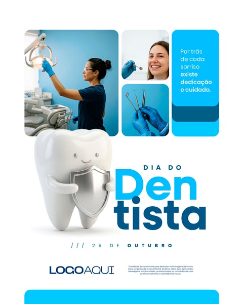 DIA DO DENTISTA 25 DE OUTUBRO SOCIAL MEDIA FLYER PSD EDITÁVEL