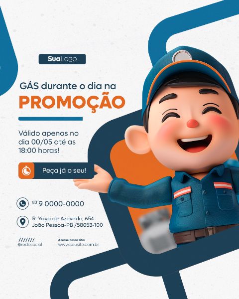 GÁS ENTREGA GRÁTIS SOCIAL MEDIA POST FEED VERTICAL