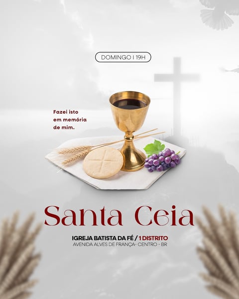 SANTA CEIA FAZEI EM MEMÓRIA DE MIM SOCIAL MEDIA PSD EDITÁVEL