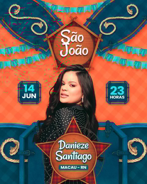 FLYER SHOW DE SÃO JOÃO 2025 MACAU RN FEED PSD EDITÁVEL
