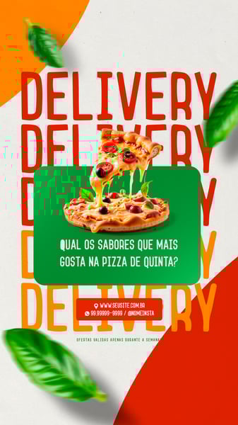 STORY QUAL SEU SABOR DE PIZZA QUE MAS GOSTA PIZZARIA SOCIAL MEDIA PSD EDITÁVEL