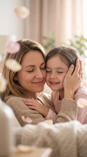 IMAGEM PARA COMPOSIÇÃO MÃE E FILHAS JUNTAS FELIZES ABRAÇADAS