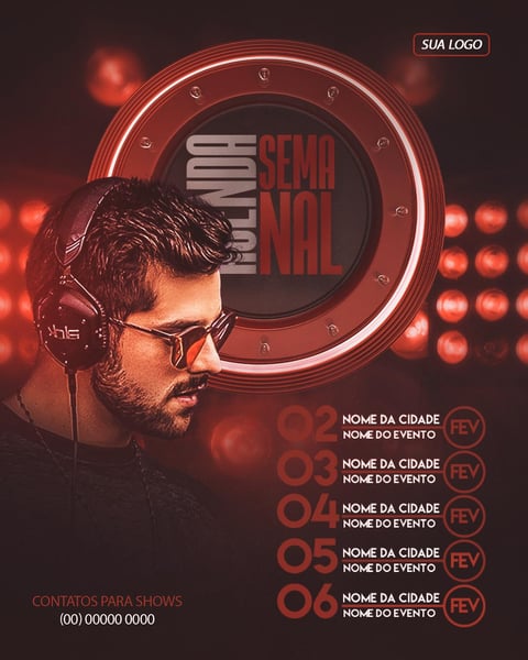 FLYER ARTISTA AGENDA DE SHOWS SEMANAL FEED