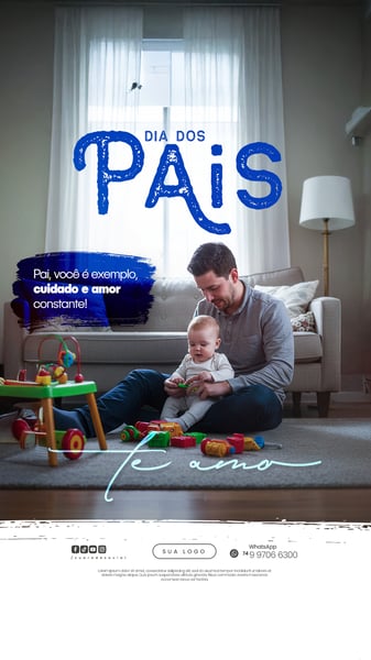 DIA DOS PAIS AGOSTO PAI - FLYER SOCIAL MEDIA PSD EDITÁVEL