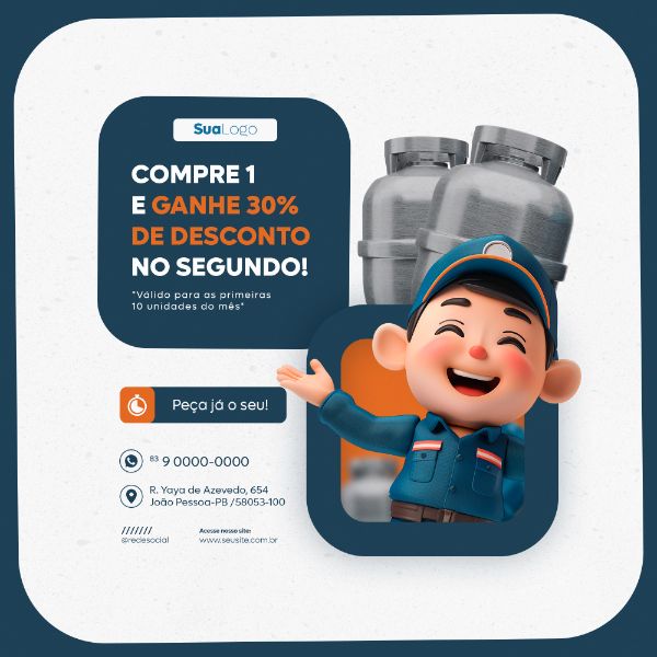 GÁS ENTREGA GRÁTIS SOCIAL MEDIA POST FEED