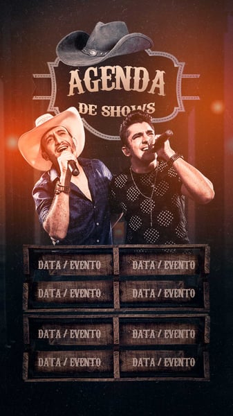 FLYER ARTISTA AGENDA DE SHOWS SEMANAL STORIES
