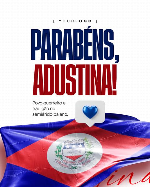 PARABÉNS ADUSTINA MUNICÍPIO SOCIAL MEDIA PSD EDITÁVEL
