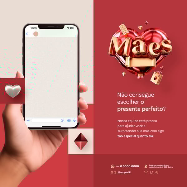 HVI DIA DAS MÃES SELO 3D E CAMPANHA SOCIAL MEDIA POST PSD TEMPLATE 8
