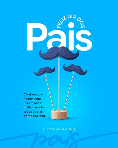 Feliz Dia dos Pais Homem que inspira Social Media PSD Editável