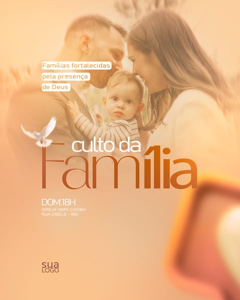 FLYER GOSPEL CULTO DA FAMÍLIA PSD FEED