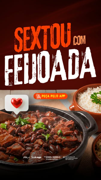 Sextou com Feijoada SOCIAL MEDIA PSD EDITÁVEL story