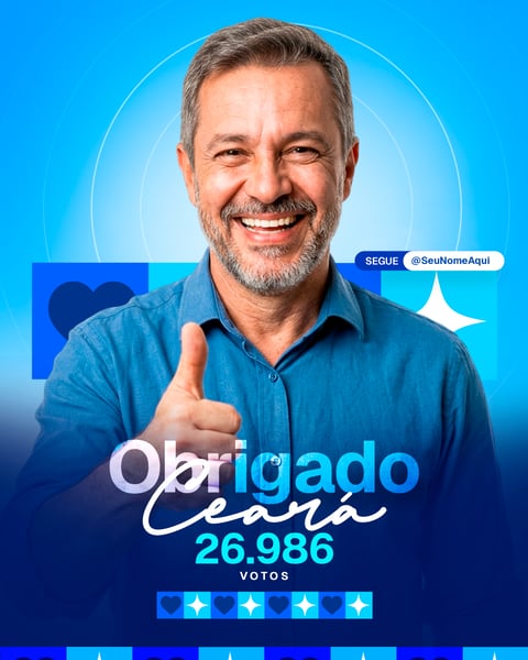 Social Media Político | Eleições 2026 | Agradecimento Votos